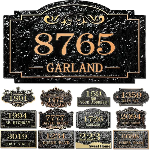 Miniatura 32 de Placa personalizada de dirección de casa, letrero de dirección de nombre de calle personalizado para números de casa, placa para buzón de garaje