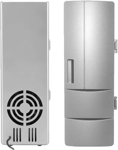 Miniatura 3 de Riloer 1 mini refrigerador USB de doble uso magnético, caliente y frío para 5 V 10 W enfriamiento 46.4-48.2 °F, calefacción 104.0-149.0 °F, plata