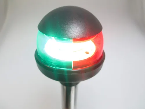 Miniatura 5 de Pactrade Marine Luz de Navegación LED Verde Roja de Proa Poste de 12" SS304 Collar Enchufable (Sin Base con Enchufe Negro de Nailon de 2 Clavijas)
