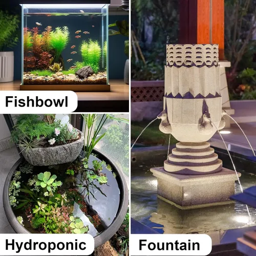 Miniatura 6 de Bomba de agua sumergible con cable USB de 4.9 pies, bomba de agua ultra silenciosa para acuario con elevación de 9.8 pies de altura para tina