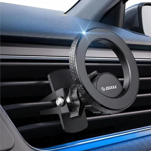 Soporte magnético para teléfono para todos los teléfonos inteligentes MagSafe | Strong magnetic hold, wide phone compatibility, secure vent clip,