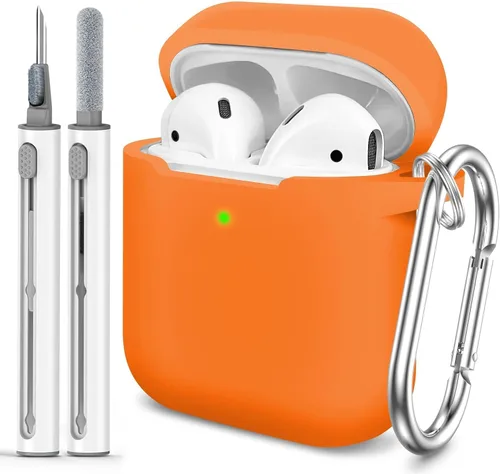 Miniatura 15 de Funda Protectora para AirPods 1/2, viene con kit de limpieza, funda protectora de silicona suave con hebilla, compatible con estuche de carga