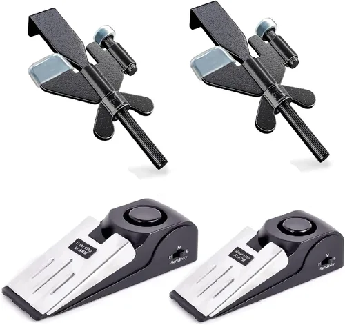 Miniatura 12 de Paquete de 1 cerradura de puerta portátil ajustable, cerraduras de puerta de hotel para viajeros, prevención de entrada no autorizada, tapones