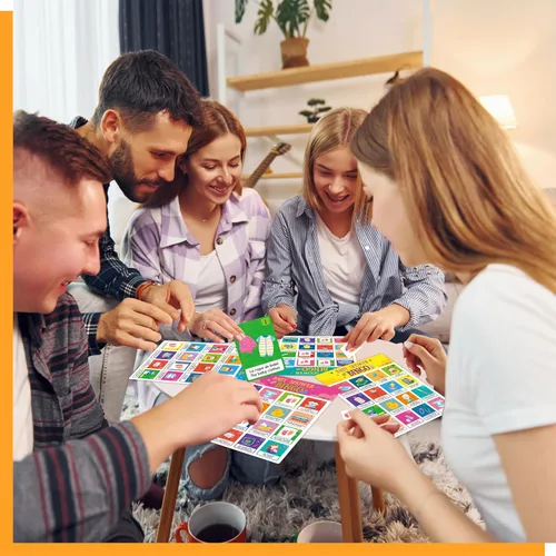Miniatura 7 de Gethelud Juego de bingo para baby shower, 25 tarjetas de bingo bilingües en español e inglés para fiesta de revelación de género, baby shower