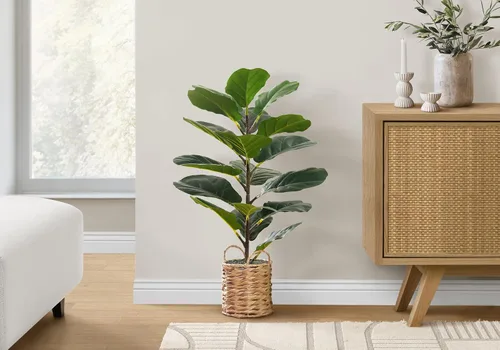 Miniatura 2 de Monarch Specialties I 9505 Planta artificial, 28 pulgadas de alto, árbol de violín, interior, falso, falso, suelo, vegetación, maceta, tacto real