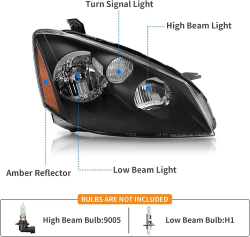 Miniatura 3 de DWVO Conjunto de faros delanteros compatible con Faros Altima 05 06 2005 2006 2006, par de repuesto para el lado del conductor y del pasajero