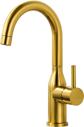Miniatura 8 de WOWOW Grifo de Fregadero de Barra de Una Sola Manija, Grifo de Barra de 1 Orificio, Grifo de Cocina Pequeño de Níquel Cepillado, Grifo Comercial