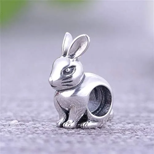 Miniatura 3 de Abalorio de plata de ley 925 con diseño de animales de la suerte, de la marca Lucky Beads, con forma de conejo, gato, perro para pulseras Pandora