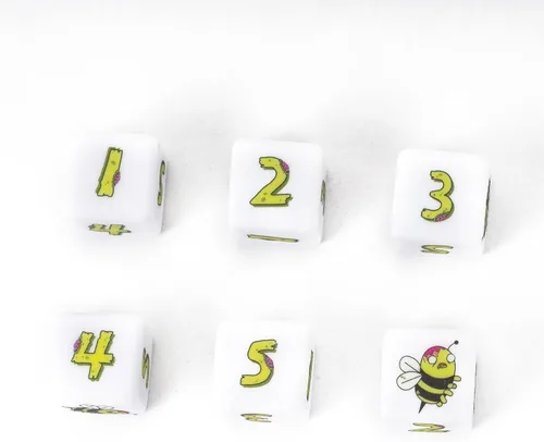 Miniatura 26 de Juego de 10 dados D6 de 16 mm, juego de dados blancos de 6 lados para juegos de mesa RPG A-white
