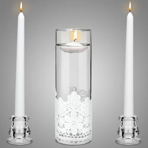 Miniatura 20 de Irenare Unity Velas con soporte para ceremonia de boda, accesorios de decoración de boda, portavelas de cristal, vela para eventos formales, iglesia