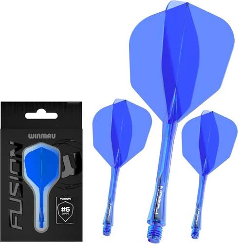 Miniatura 12 de Winmau Darts Fusion Sistema Integrado de Vuelo y Eje - Forma y Diseño No.6 - Disponible en Corto, Intermedio y Mediano - Negro, Amarillo y Rojo