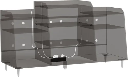Miniatura 7 de Rresyet - Soporte para tocadiscos de 55 pulgadas con estación de carga, armario de almacenamiento de discos de vinilo de 4 niveles con estantes