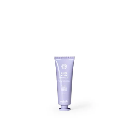 Maria Nila Sheer Silver, Silver/Purple Hair Mask, Neutralizes Brassy Yellow/Golden Shades in Blonde, White & Grey Hairs, Violet Pigments Gives Cool