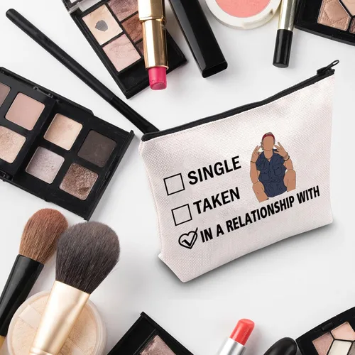 Miniatura 5 de G2TUP Programa de televisión inspirado regalo Bule maquillaje bolsa R P Fan bolsa de cosméticos R P Merch, Beige