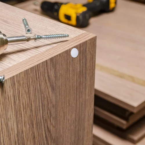 Miniatura 5 de Yingzhao Tapones de plástico de 6 tamaños, tapones de bloqueo de panel blanco, tapas redondas para orificios de tornillo de taladro para muebles
