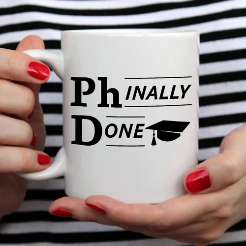 Miniatura 4 de YouNique Designs Phinally Done - Taza de café, 11 onzas, regalos de doctorado para graduados de doctorado, divertida taza de doctorado, graduación