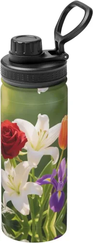 Miniatura 10 de Bright Star Printed Insulated Water Bottle, 18oz Stainless Steel Funny Travel Mug, Leakproof Hot & Cold for Sports, Gym, Hiking