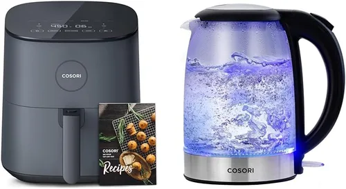 COSORI Air Fryer Pro LE - Freidora de aire de 5 cuartos de galón, comidas rápidas y fáciles, hasta 450 ℉, silenciosa, 85% y hervidor eléctrico, olla