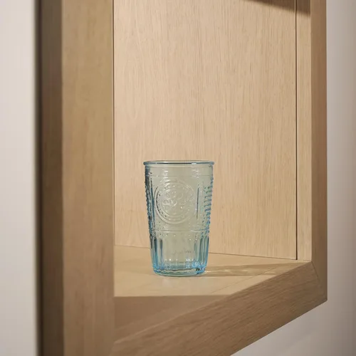 Miniatura 6 de Bormioli Rocco Juego Romántico de 4 Vasos Tumbler, 11.5 Oz. Cristal de Vidrio de Color, Azul Claro, Fabricado en Italia.
