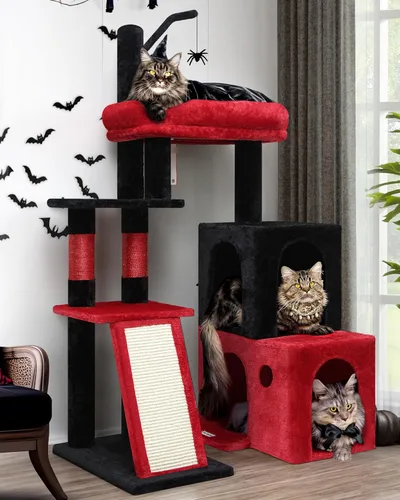 Miniatura 9 de Globlazer F50 Torre para Gatos para Gatos Adultos de Interior, Árbol para Gatos Resistente de 50 Pulgadas para Gatos Grandes, Casa de Árbol