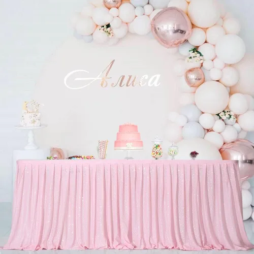 Miniatura 17 de Eternal Beauty Falda de mesa de lentejuelas de 6 pies para fiesta, boda, cumpleaños, baby shower, decoración de vacaciones
