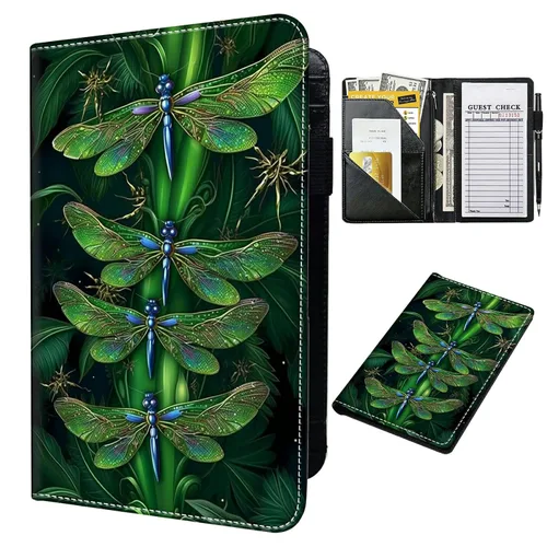 Miniatura 10 de Libro para camarera con bolsillo con cremallera, de piel sintética, lindo libro para camarera, libros de servidor, restaurante, soporte para cheques