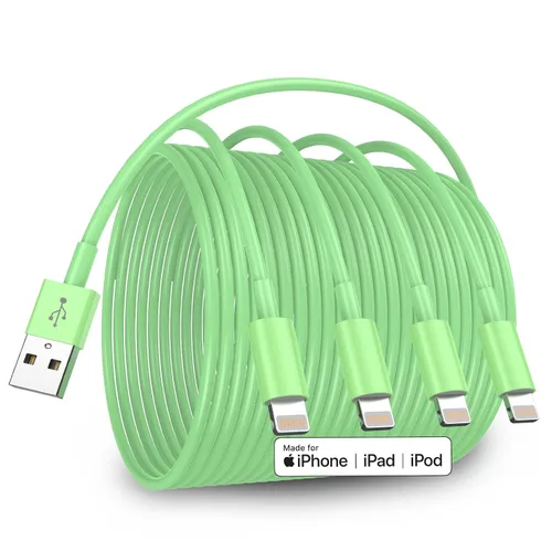 Miniatura 9 de Paquete de 4 cables de carga para iPhone de 6 pies de largo, USB a Lightning, USB 2.4A, cable de carga rápida para iPhone 14/13/12/11 Pro/11/XS