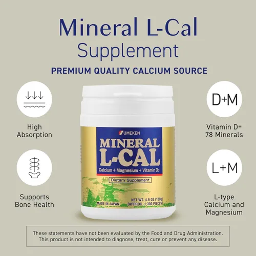 Miniatura 2 de Mineral L-Cal Calcio con vitamina D3, suministro para 4 meses, formato de bola soluble en agua con magnesio y minerales, suplemento de calcio