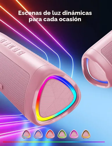 Miniatura 3 de Altavoz Bluetooth, sonido HD de 20 W, inalámbrico portátil, IPX5 impermeable, hasta 24 horas de reproducción, TWS, para hogar, fiesta, exterior, Rosa
