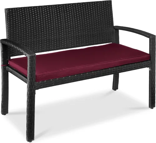 Miniatura 12 de Best Choice Products Banco Exterior de Mimbre para 2 Personas, Bancos de Jardín y Patio, Mobiliario de Exterior para Patio Trasero, Porche con Cojín