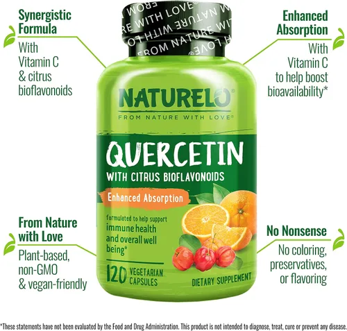 Miniatura 4 de NATURELO Complejo bioflavonoide cítrico de quercetina con absorción mejorada - 120 cápsulas vegetarianas