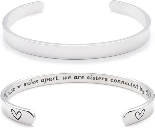 Miniatura 9 de Pulseras inspiradoras para mujer, joyería de acero inoxidable, con refranes, pulsera motivacional con mensaje oculto, pulseras grabadas para mejor