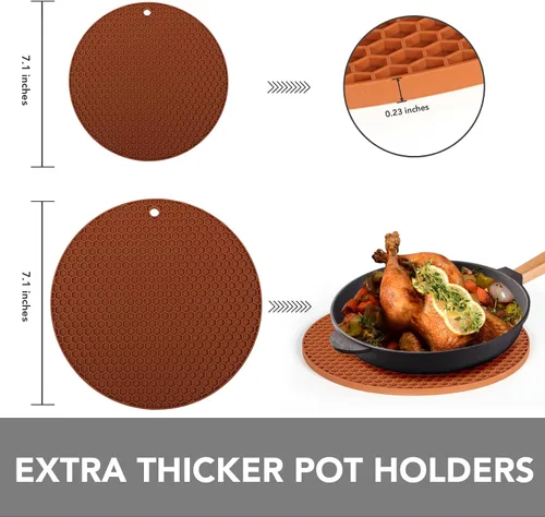 Miniatura 3 de Joyhalo Salvamanteles para platos calientes, almohadillas calientes para cocina, soportes de silicona para ollas y sartenes calientes, alfombrillas