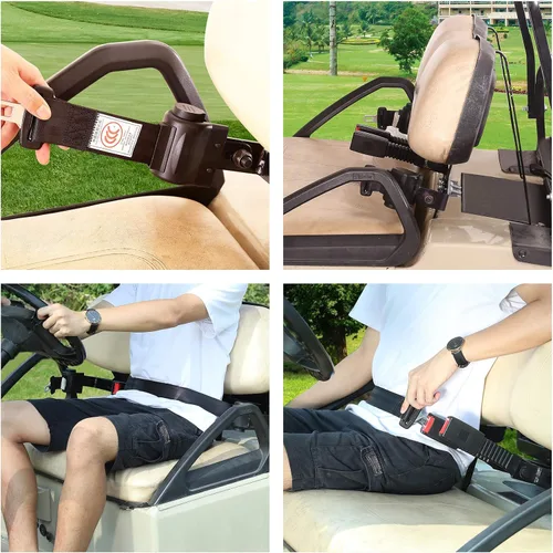 Miniatura 3 de 10L0L Kit de cinturón de seguridad para carrito de golf, paquete de 2 unidades de 42 pulgadas retráctiles con soporte para Yamaha/DS/EZGO TXT/RXV