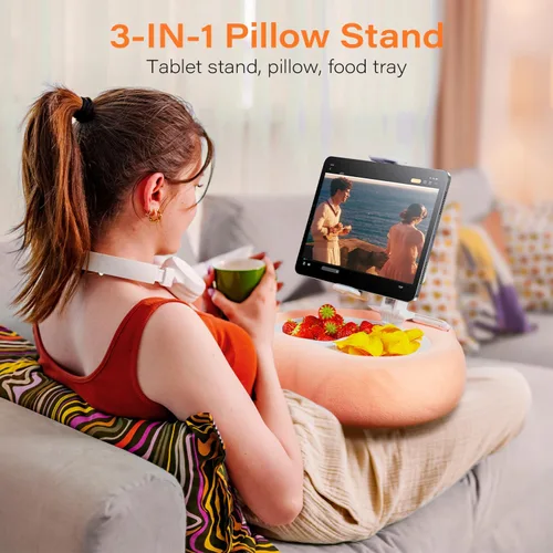 Miniatura 2 de Soporte de almohada para tableta Kindle con bandejas desmontables para iPad Tablet soporte para cama de 4 a 13 pulgadas teléfono/Kindle con funda