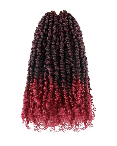 Miniatura 29 de Paquete de 8 paquetes de cabello de ganchillo Passion Twist de 6 pulgadas, rizos bohemios pretrenzados previamente trenzados, negro natural 1B