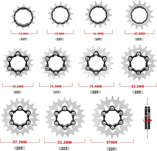 Miniatura 2 de Kit de conversión de velocidad única para bicicleta 12T13T/14T/15T/16T/17T/18T/19T/20T/21T/22T Cassette de una sola velocidad y espaciadores