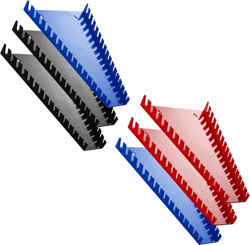 Miniatura 14 de Reniteco Organizador de llaves de plástico, soporte de llaves de alta densidad, estantes grandes para pared y caja de herramientas, 32 ranuras