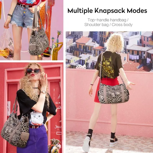 Miniatura 181 de Angel Barcelo - Bolsa de hombro amplia para mujer, diseño Hobo, cuero lavado