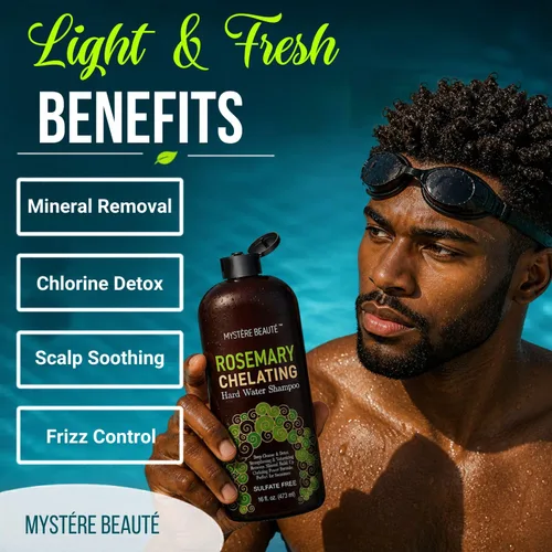 Miniatura 3 de MYSTÈRE BEAUTÉ - Juego de champú y acondicionador quelante de romero – Cuidado del cabello con agua dura sin sulfato con biotina, queratina y árbol