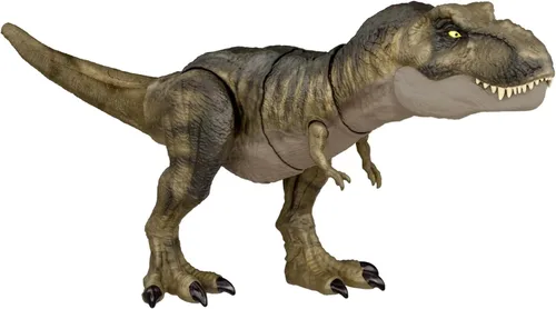Mattel Jurassic World Dominion Thrash ‘N Devour Tiranosaurio Rex Figura de Acción con Sonido y Movimiento para Juego de Batalla