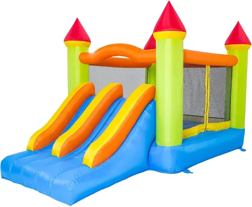 Casa hinchable inflable para niños de 3 a 10 años, casa hinchable con gran tobogán y soplador, 13 pies de largo x 8.2 pies de ancho x 8 pies de
