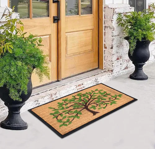 Miniatura 86 de A1HC Tapete para Puerta de Fibra de Coco Natural y Caucho, 30"x48" – Grueso, Duradero, Resistente, Anti-Desprendimiento, Resistente a