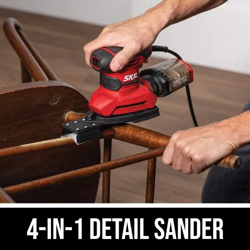 Miniatura 3 de SKIL SR232301 - Lijadora de detalles multifunción con cable con caja antipolvo de microfiltro, 3 accesorios adicionales y 12 hojas de lijado