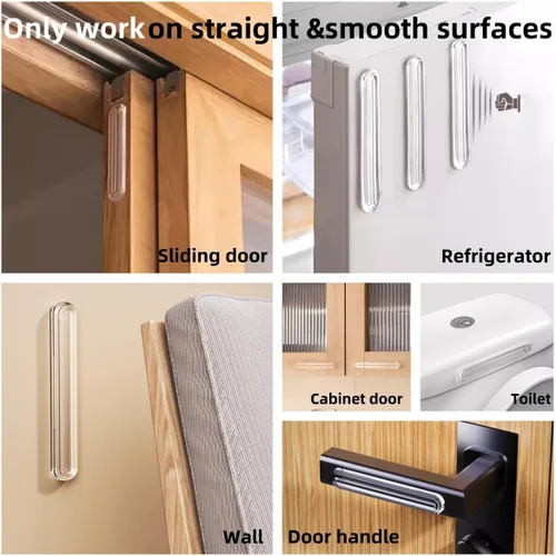 Miniatura 6 de 4 piezas de topes largos para muebles - Protectores de pared, tope de puerta de refrigerador, 5.5x0.7x0.2 pulgadas