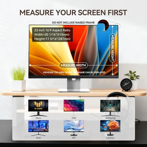 Miniatura 2 de 2 pantallas de privacidad para laptop de 23 pulgadas, protector de pantalla extraíble con filtro de aspecto 16:9 para laptop de 23 pulgadas