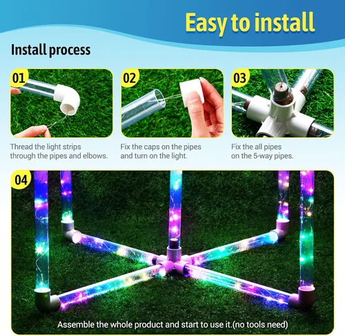 Miniatura 5 de Juegos de patio al aire libre para adultos y niños, juegos de lanzamiento de anillos LED con multicolor, fáciles de configurar y sin necesidad