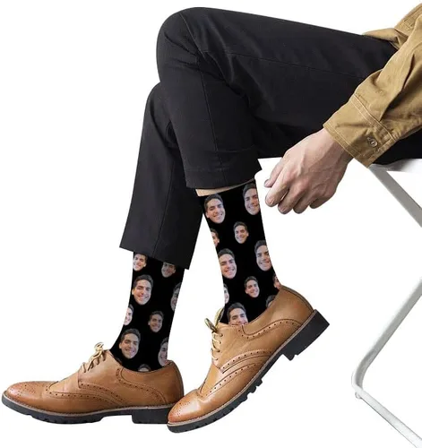 Miniatura 3 de Calcetines personalizados con foto, calcetines de cara personalizados para hombres, regalos divertidos personalizados para papá, Navidad