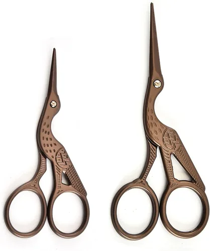 Miniatura 9 de Tijeras de coser con forma de cigüeña vintage, de acero inoxidable, tijeras de costura afiladas para bordado, manualidades, trabajo de arte y uso