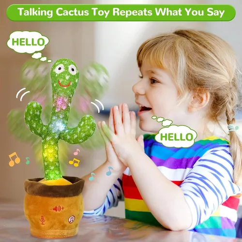 Miniatura 4 de Emoin - Juguete de cactus bailarín y parlante, juguete de cactus para bebé que canta canciones infantiles, juguete educativo interactivo que imita